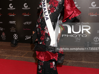 Miss Somalia Khadija Omar attends the red carpet for the Miss Universe Catrinas Gala at Antiguo Colegio de las Vizcainas in Mexico City, Mex...