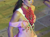 Miss Cayman Islands Raegan Rutty walks on the runway during the Miss Universe Catrinas Gala at Antiguo Colegio de las Vizcainas in Mexico Ci...