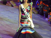 Miss Sri Lanka Melloney Dassanayake walks on the runway during the Miss Universe Catrinas Gala at Antiguo Colegio de las Vizcainas in Mexico...