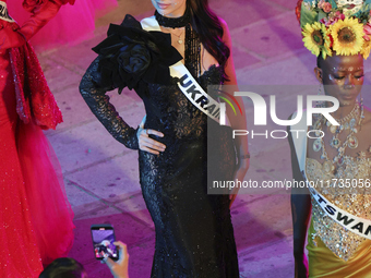 Miss Ukraine Alina Ponomarenko walks on the runway during the Miss Universe Catrinas Gala at Antiguo Colegio de las Vizcainas in Mexico City...