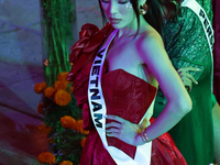 Miss Vietnam Nguyen Cao Ky Duyen walks on the runway during the Miss Universe Catrinas Gala at Antiguo Colegio de las Vizcainas in Mexico Ci...