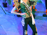 Miss Czech Republic Marie Danci walks on the runway during the Miss Universe Catrinas Gala at Antiguo Colegio de las Vizcainas in Mexico Cit...