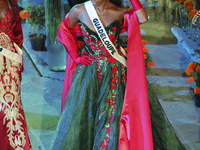 Miss Guadeloupe Coraly Desplan walks on the runway during the Miss Universe Catrinas Gala at Antiguo Colegio de las Vizcainas in Mexico City...