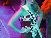 Miss Croatia Zrinka Ćorić walks on the runway during the Miss Universe Catrinas Gala at Antiguo Colegio de las Vizcainas in Mexico City, Mex...