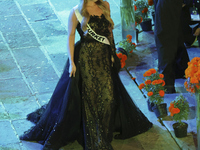 Miss Turkey Ayliz Duman walks on the runway during the Miss Universe Catrinas Gala at Antiguo Colegio de las Vizcainas in Mexico City, Mexic...