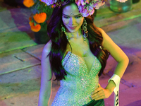 Miss Thailand Suchata Chuangsri walks on the runway during the Miss Universe Catrinas Gala at Antiguo Colegio de las Vizcainas in Mexico Cit...