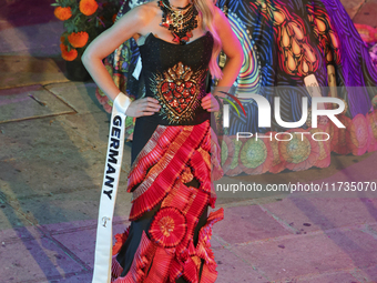 Miss Germany Pia Theissen walks on the runway during the Miss Universe Catrinas Gala at Antiguo Colegio de las Vizcainas in Mexico City, Mex...