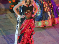 Miss Germany Pia Theissen walks on the runway during the Miss Universe Catrinas Gala at Antiguo Colegio de las Vizcainas in Mexico City, Mex...