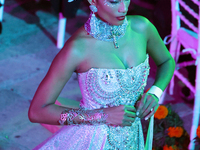 Miss U.S. Virgin Islands Stephany Andujar walks on the runway during the Miss Universe Catrinas Gala at Antiguo Colegio de las Vizcainas in...