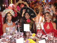 (L-R) Miss El Salvador Florence Gisselle Garcia, Miss Nicaragua Geyssell Garcia, and Miss Netherlands Faith Landman attend the Miss Universe...