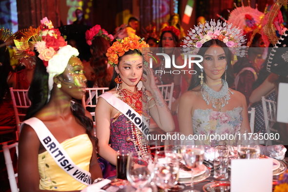 (L-R) Miss British Virgin Islands Deyounce Lowenfield, Miss Mongolia Mino Nominzul, Miss El Salvador Florence Gisselle Garcia, Miss Nicaragu...