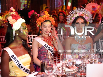 (L-R) Miss British Virgin Islands Deyounce Lowenfield, Miss Mongolia Mino Nominzul, Miss El Salvador Florence Gisselle Garcia, Miss Nicaragu...