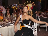 Miss Albania Franceska Rustemi attends the Miss Universe Catrinas Gala at Antiguo Colegio de las Vizcainas in Mexico City, Mexico, on Novemb...