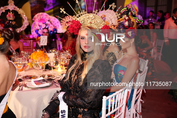 Miss Switzerland Laura Bircher attends the Miss Universe Catrinas Gala at Antiguo Colegio de las Vizcainas in Mexico City, Mexico, on Novemb...