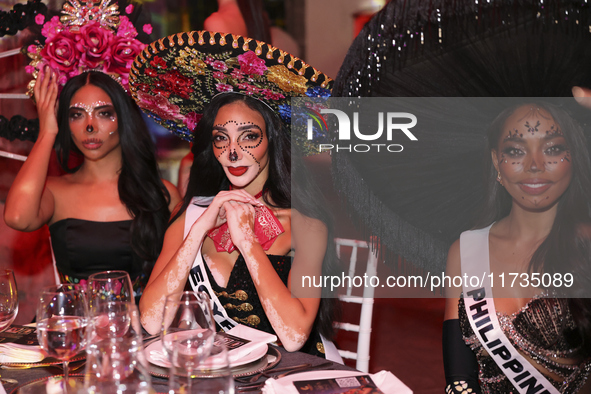 Miss Egypt Logina Salah attends the Miss Universe Catrinas Gala at Antiguo Colegio de las Vizcainas in Mexico City, Mexico, on November 1, 2...