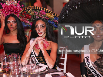 Miss Egypt Logina Salah attends the Miss Universe Catrinas Gala at Antiguo Colegio de las Vizcainas in Mexico City, Mexico, on November 1, 2...