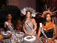 (L-R) Miss Philippines Chelsea Anne Manalo, Miss Estonia Valeria Vasilieva, and Miss Guyana Ariana Blaize attend the Miss Universe Catrinas...