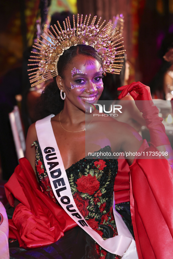 Miss Guadeloupe Coraly Desplan attends the Miss Universe Catrinas Gala at Antiguo Colegio de las Vizcainas in Mexico City, Mexico, on Novemb...