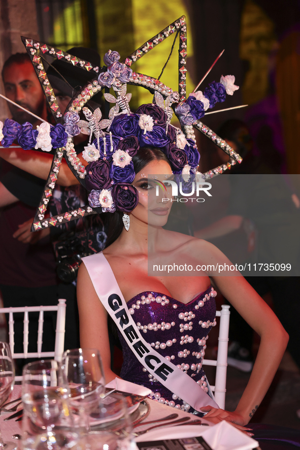 Miss Greece Christianna Katsieri attends the Miss Universe Catrinas Gala at Antiguo Colegio de las Vizcainas in Mexico City, Mexico, on Nove...