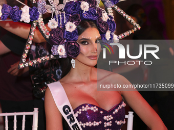 Miss Greece Christianna Katsieri attends the Miss Universe Catrinas Gala at Antiguo Colegio de las Vizcainas in Mexico City, Mexico, on Nove...