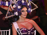 Miss Greece Christianna Katsieri attends the Miss Universe Catrinas Gala at Antiguo Colegio de las Vizcainas in Mexico City, Mexico, on Nove...