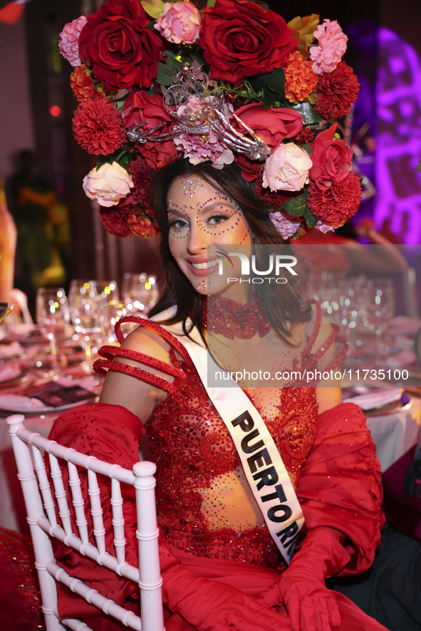 Miss Puerto Rico Jennifer Colon Alvarado attends the Miss Universe Catrinas Gala at Antiguo Colegio de las Vizcainas in Mexico City, Mexico,...