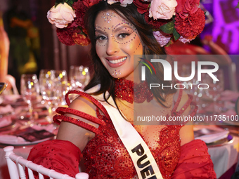 Miss Puerto Rico Jennifer Colon Alvarado attends the Miss Universe Catrinas Gala at Antiguo Colegio de las Vizcainas in Mexico City, Mexico,...