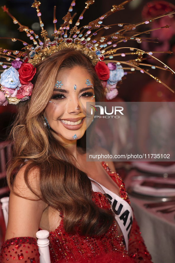 Miss Guatemala Ana Gabriela Villanueva Jolon attends the Miss Universe Catrinas Gala at Antiguo Colegio de las Vizcainas in Mexico City, Mex...