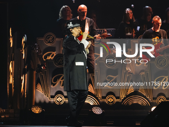 Renato Zero performs live during his ''Autoritratto Tour'' at Palasele in Eboli, Italy, on November 2, 2024. (