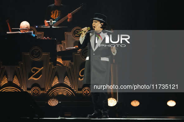 Renato Zero performs live during his ''Autoritratto Tour'' at Palasele in Eboli, Italy, on November 2, 2024. 