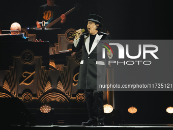 Renato Zero performs live during his ''Autoritratto Tour'' at Palasele in Eboli, Italy, on November 2, 2024. (