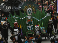 Participants take part in the 2024 Annual Day of the Dead Mega Parade on Reforma Avenue, with a route from Chapultepec to the main square Zo...