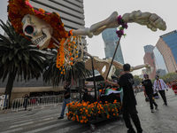 Participants take part in the 2024 Annual Day of the Dead Mega Parade on Reforma Avenue, with a route from Chapultepec to the main square Zo...