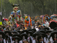 Participants take part in the 2024 Annual Day of the Dead Mega Parade on Reforma Avenue, with a route from Chapultepec to the main square Zo...