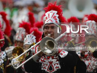 Participants take part in the 2024 Annual Day of the Dead Mega Parade on Reforma Avenue, with a route from Chapultepec to the main square Zo...