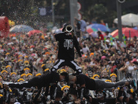 Participants take part in the 2024 Annual Day of the Dead Mega Parade on Reforma Avenue, with a route from Chapultepec to the main square Zo...