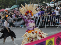 Participants take part in the 2024 Annual Day of the Dead Mega Parade on Reforma Avenue, with a route from Chapultepec to the main square Zo...