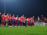 AC Monza lineup during the Italian championship Serie A football match between AC Monza and AC Milan at U-Power Stadium in Monza, Italy, on...