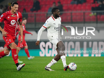 Youssouf Fofana (AC Milan) participates in the Italian championship Serie A football match between AC Monza and AC Milan at U-Power Stadium...