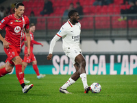 Youssouf Fofana (AC Milan) participates in the Italian championship Serie A football match between AC Monza and AC Milan at U-Power Stadium...