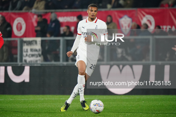 Malick Thiaw (AC Milan) participates in the Italian championship Serie A football match between AC Monza and AC Milan in Monza, Italy, on No...