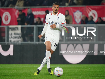 Malick Thiaw (AC Milan) participates in the Italian championship Serie A football match between AC Monza and AC Milan in Monza, Italy, on No...