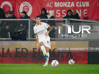 Christian Pulisic (AC Milan) participates in the Italian championship Serie A football match between AC Monza and AC Milan at U-Power Stadiu...