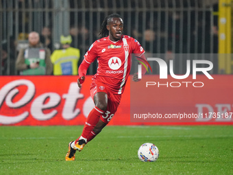 Warren Bondo (AC Monza) participates in the Italian championship Serie A football match between AC Monza and AC Milan at U-Power Stadium in...