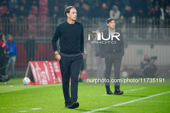 The head coach Alessandro Nesta (AC Monza) is present during the Italian championship Serie A football match between AC Monza and AC Milan a...