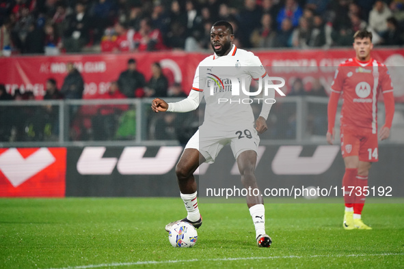 Youssouf Fofana (AC Milan) participates in the Italian championship Serie A football match between AC Monza and AC Milan at U-Power Stadium...