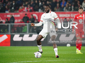 Youssouf Fofana (AC Milan) participates in the Italian championship Serie A football match between AC Monza and AC Milan at U-Power Stadium...