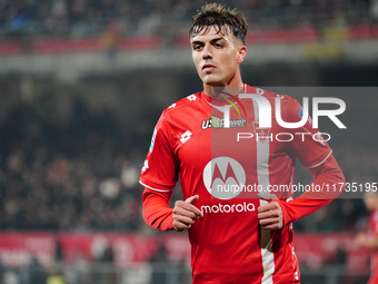 Daniel Maldini (AC Monza) participates in the Italian championship Serie A football match between AC Monza and AC Milan in Monza, Italy, on...