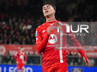 Daniel Maldini (AC Monza) disappoints during the Italian championship Serie A football match between AC Monza and AC Milan in Monza, Italy,...