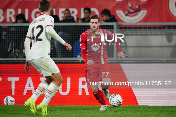 Georgios Kyriakopoulos (AC Monza) participates in the Italian championship Serie A football match between AC Monza and AC Milan at U-Power S...